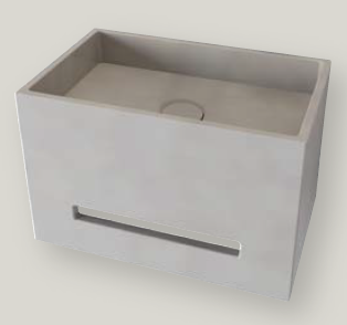 כיור בטון תלוי מלבני 40X25X30 ס״מ במגוון צבעים