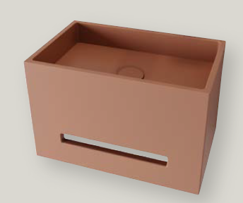 כיור בטון תלוי מלבני 40X25X30 ס״מ במגוון צבעים