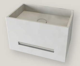 כיור בטון תלוי מלבני 40X25X30 ס״מ במגוון צבעים