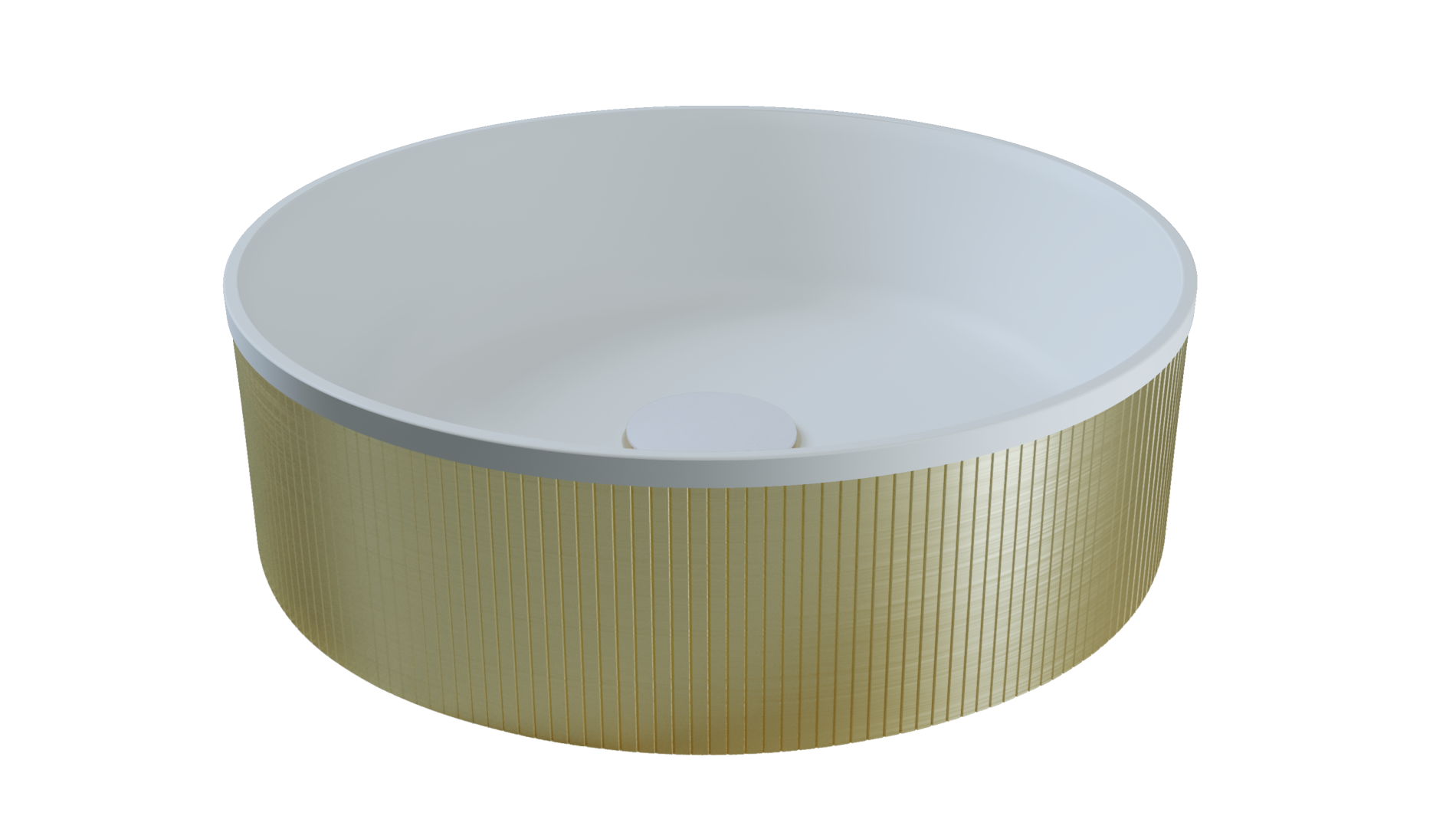 כיור קוריאן מונח עגול משולב נירוסטה זהב מט